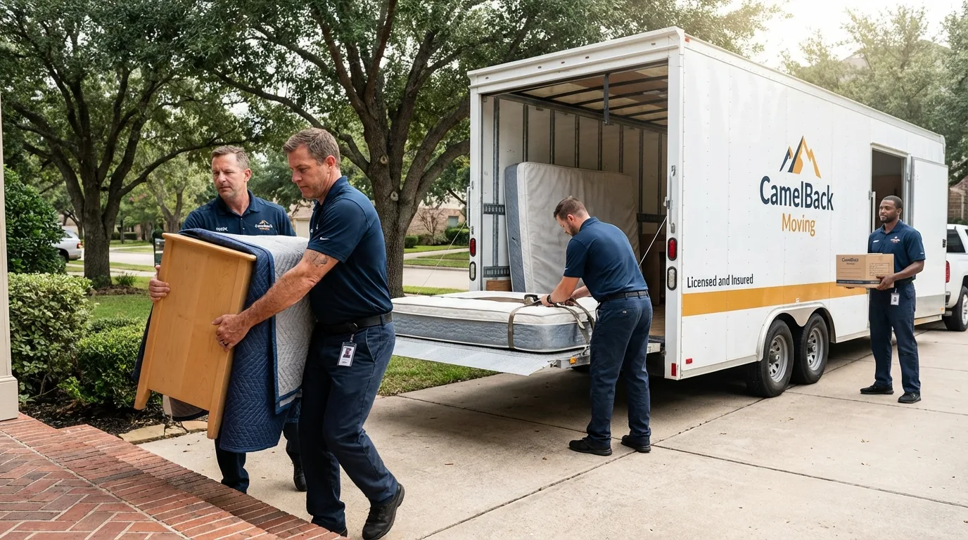 Crew loading residential truck for cross-state move from Crestwood, KY