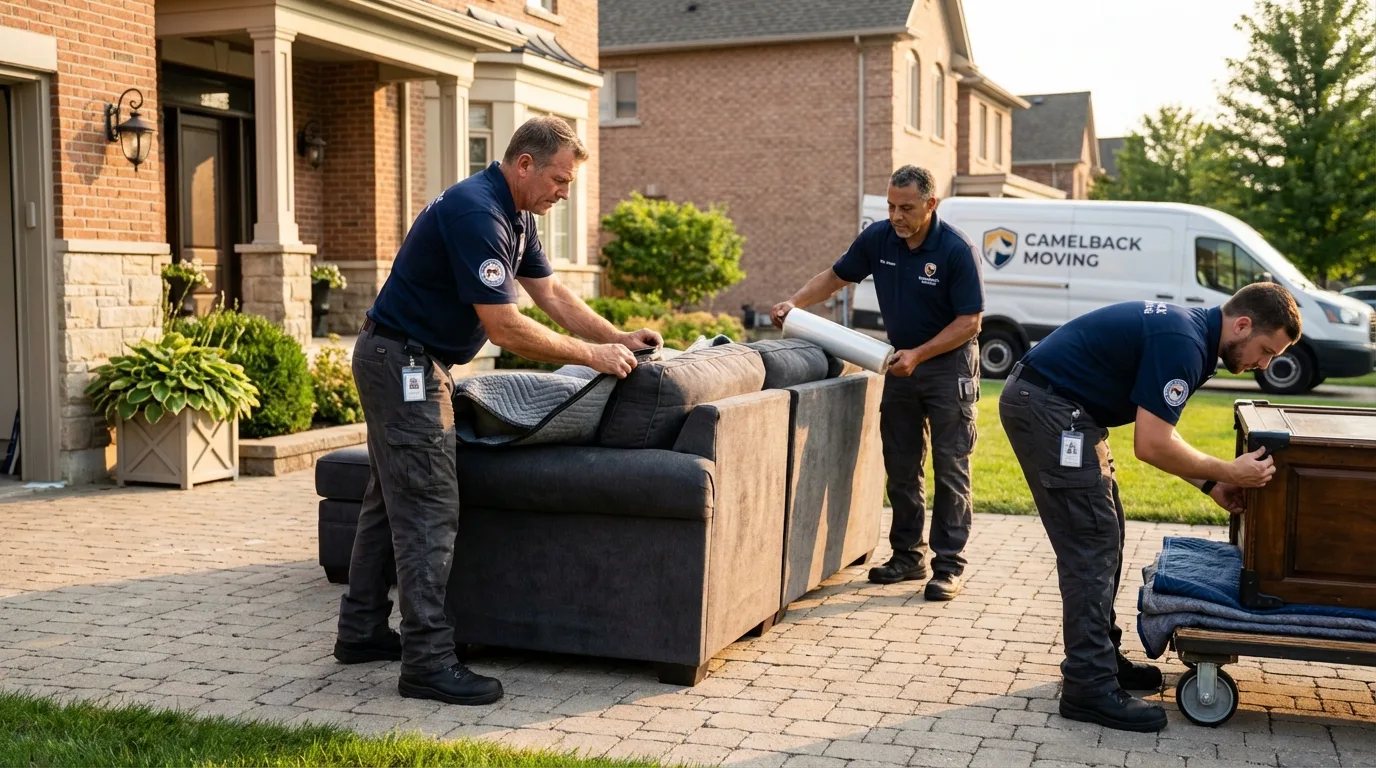 Large estate moving crew wrapping furniture in Crestwood, KY