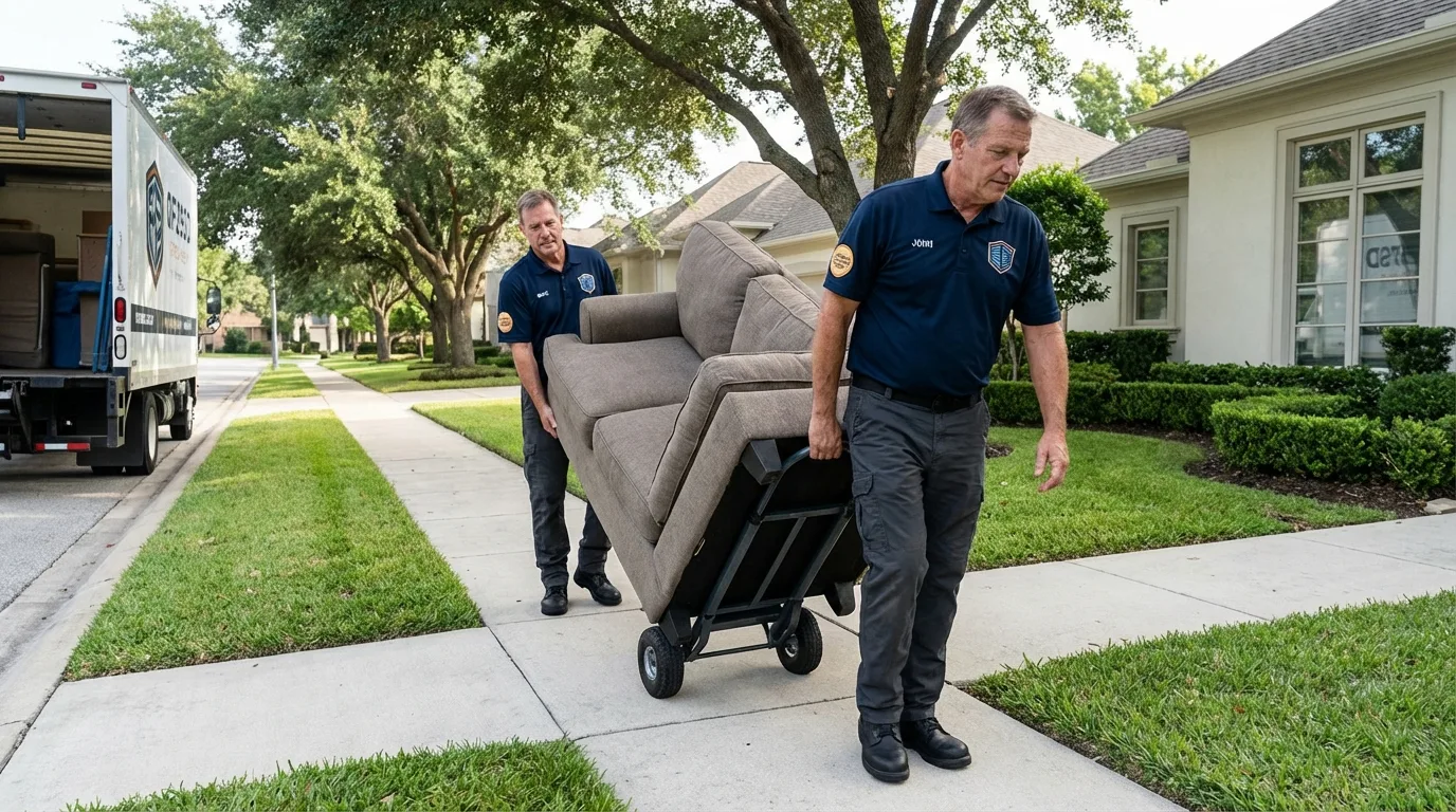 Local residential moving crew loading furniture in Crestwood, KY